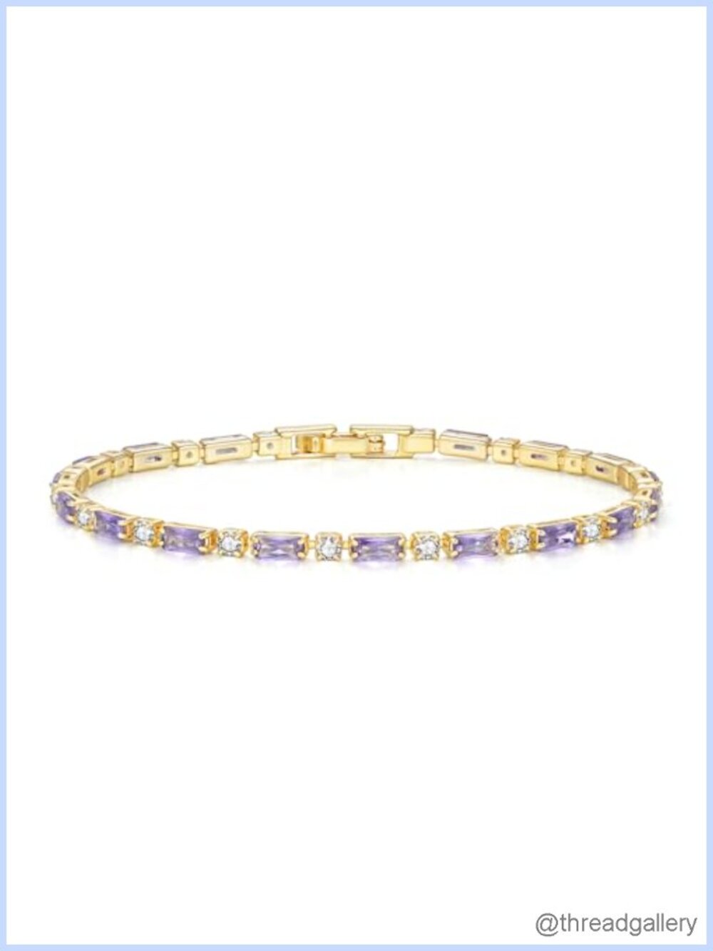 Adjustable Tennis Bracelet Women 14K Gold Plated Brass Cubic Zirconia